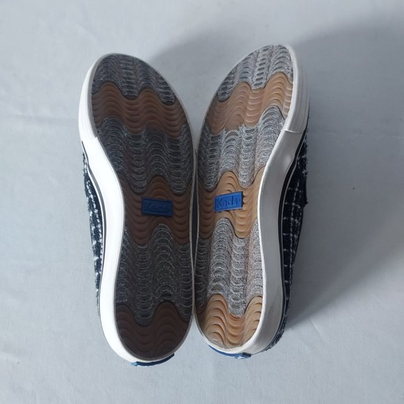 Keds Double Decker Tweed Slip-On Fashion Sneaker Metallic Black Women US8.5 - Picture 8 of 13